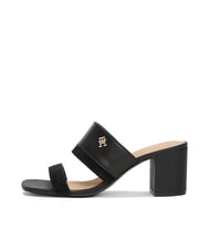 TOMMY HILFIGER TH Sandale din piele cu toc lat negru - Pantofi femei - 2