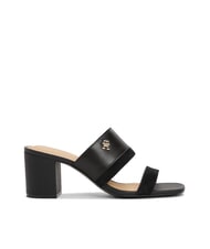 TOMMY HILFIGER TH Sandale din piele cu toc lat negru - Pantofi femei - 3