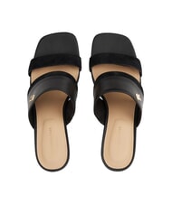TOMMY HILFIGER TH Sandale din piele cu toc lat negru - Pantofi femei - 5
