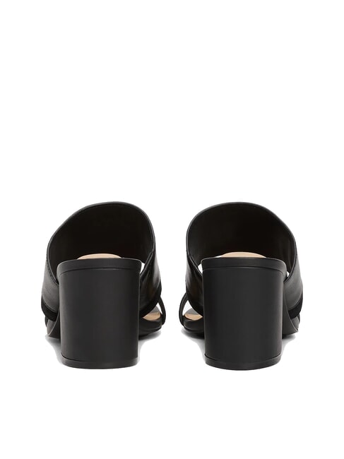 TH Sandale din piele cu toc lat negru - Pantofi femei