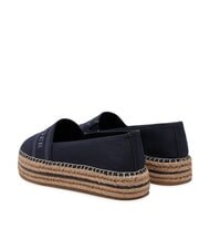 TOMMY HILFIGER TH Espadrile cu platformă din p&acirc;nză albastru spațial - Pantofi femei - 6