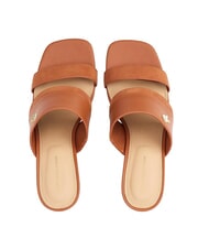 TOMMY HILFIGER TH Sandale din piele cu toc lat scoarță de scorțișoară - Pantofi femei - 5