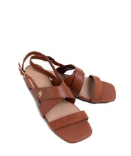 TOMMY HILFIGER TH Sandale din piele cu slingback scoarță de scorțișoară - Pantofi femei - 2