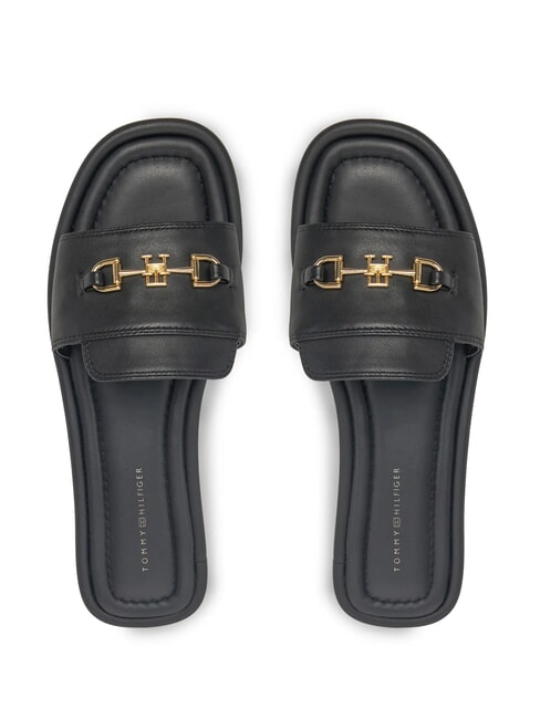 TH Papuci din piele cu logo negru - Pantofi femei