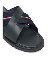 TOMMY HILFIGER TH Papuci din piele cu panglică cu logo cerul deșertului - Pantofi bărbați - 4