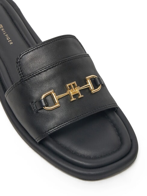 TH Papuci din piele cu logo negru - Pantofi femei