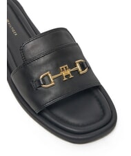 TOMMY HILFIGER TH Papuci din piele cu logo negru - Pantofi femei - 4