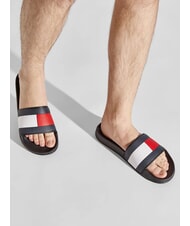 TOMMY HILFIGER TH FLAG POOL Papuci pentru bărbați negru - Pantofi bărbați - 7