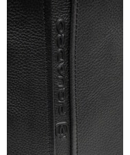 PIQUADRO X1 Rucsac din piele cu un singur umăr negru - Genți de umăr bărbați - 3