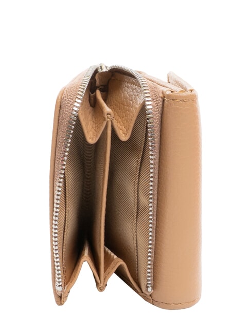 WALLETS GRAIN Portofel mic din piele pietrișată lut - Portofele femei