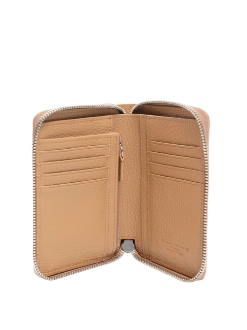 GRAIN Portofel din piele cu fermoar lut - Portofele femei