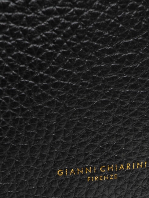 CECILE Geantă de umăr din piele ciocănită negru - Genți femei