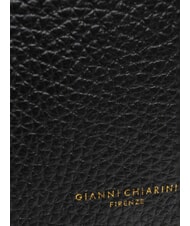 GIANNI CHIARINI CECILE Geantă de umăr din piele ciocănită negru - Genți femei - 3