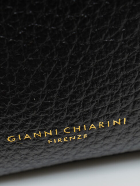 BROOKE Geantă de umăr din piele ciocănită negru - Genți femei