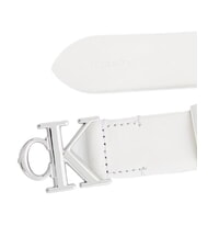 CALVIN KLEIN CK HARDWARE Curea de piele alb crin / nichel strălucitor - Curele - 2