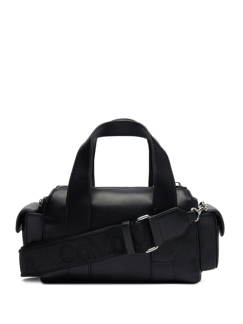 SIGNATURE LOGO STRAP Geantă de m&acirc;nă, cu curea de umăr negru / argintiu vechi - Genți femei