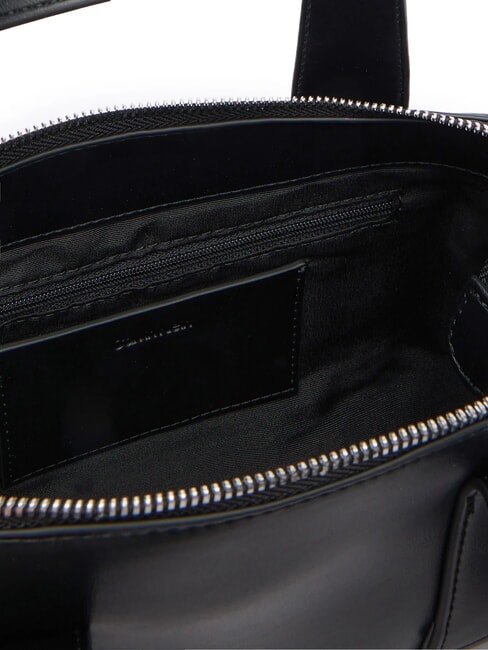 SIGNATURE LOGO STRAP Geantă de m&acirc;nă, cu curea de umăr negru / argintiu vechi - Genți femei