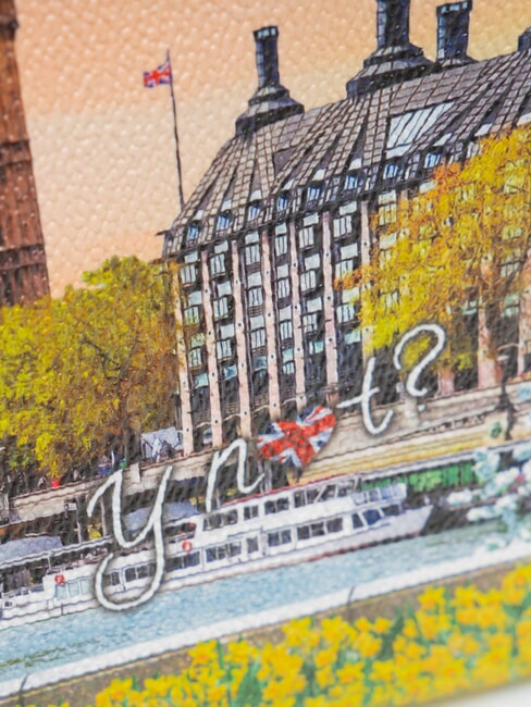 YESBAG Geantă tip clutch medie cu manșetă floare galbenă - Genți femei