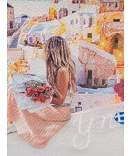 YNOT YESBAG Geantă de umăr cu curea metalică Apus de soare &icirc;n Grecia - Genți femei - 3