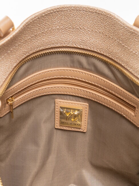 LUX Geantă de cumpărături de umăr caramel - Genți femei