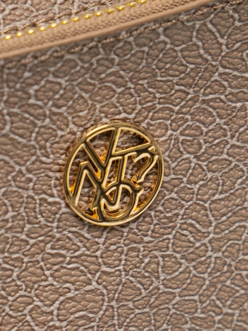 LUX Geantă de umăr hobo cu buzunar havana - Genți femei