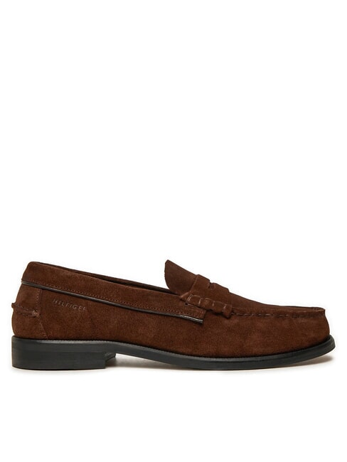 CLASSIC HILFIGER Mocasini din piele &icirc;ntoarsă maro - Pantofi bărbați