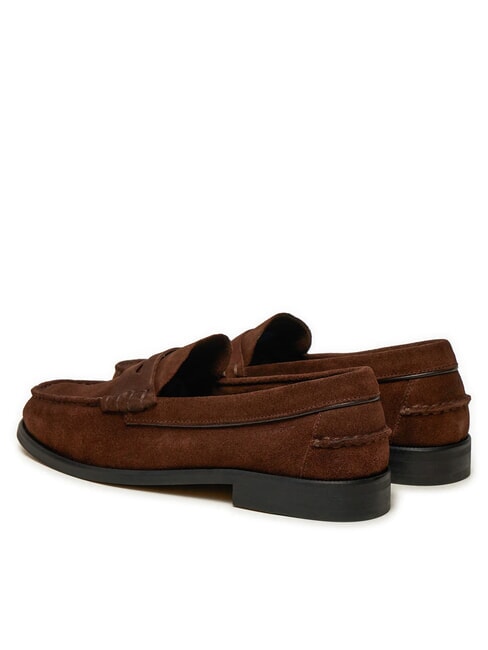 CLASSIC HILFIGER Mocasini din piele &icirc;ntoarsă maro - Pantofi bărbați
