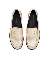 TOMMY HILFIGER TH METALLIC Mocasini din piele metalizată aur - Pantofi femei - 3