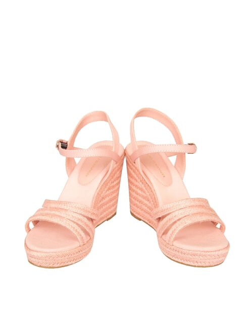 ELENA Sandale cu platformă tip espadrilă roz - Pantofi femei