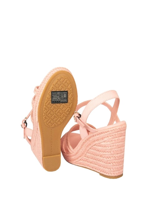 ELENA Sandale cu platformă tip espadrilă roz - Pantofi femei