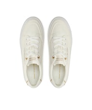 TOMMY HILFIGER ESSENTIAL Teniși cu platformă din p&acirc;nză ecru - Pantofi femei - 4