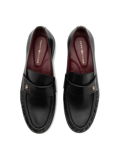 TH Mocasin din piele pentru femei negru - Pantofi femei