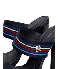 TOMMY HILFIGER SLIDE Sandale &icirc;nalte cu panglică cu logo albastru spațial - Pantofi femei - 4