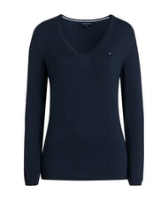 TOMMY HILFIGER TH Pulover cu decolteu &icirc;n V pentru femei albastru - Pulovere pentru femei - 4