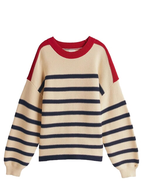 TH Pulover ușor cu m&acirc;necă tip felinar bej - Pulovere pentru femei