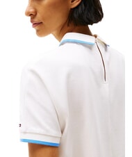 TOMMY HILFIGER TH Tricou polo cu m&acirc;necă scurtă pentru femei ecru - maiou Polo - 3