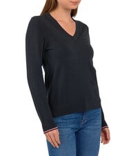 TOMMY HILFIGER TH Pulover cu decolteu &icirc;n V pentru femei ck negru - Pulovere pentru femei - 3