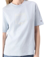 TOMMY HILFIGER OUTLINE FLAG TEE Tricou cu m&acirc;necă scurtă, croială regulată gheață albastră heather - tricou - 3