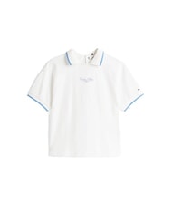 TOMMY HILFIGER TH Tricou polo cu m&acirc;necă scurtă pentru femei ecru - maiou Polo - 4