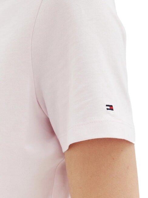 TH Tricou cu m&acirc;necă scurtă și imprimeu roz deschis - tricou