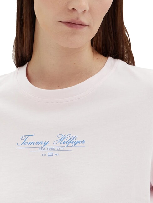 TH Tricou cu m&acirc;necă scurtă și imprimeu roz deschis - tricou