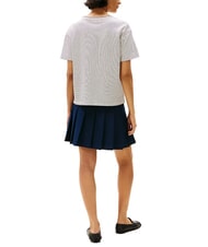 TOMMY HILFIGER TH Tricou cu croială lejeră și decolteu &icirc;n V crem/albastru &icirc;nchis - tricou - 3