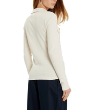 TOMMY HILFIGER TH Tricou polo cu m&acirc;necă lungă, croială slim fit petală de fildeș - maiou Polo - 2