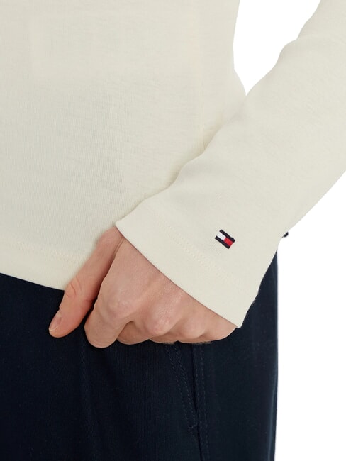 TH Tricou polo cu m&acirc;necă lungă, croială slim fit petală de fildeș - maiou Polo