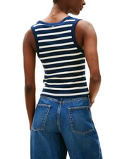 TOMMY HILFIGER HENLEY maiou cu 3 nasturi dungă bretonă albă bleumarin &icirc;nchis noapte &icirc;ntunecată - tricou - 2