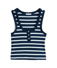 TOMMY HILFIGER HENLEY maiou cu 3 nasturi dungă bretonă albă bleumarin &icirc;nchis noapte &icirc;ntunecată - tricou - 4