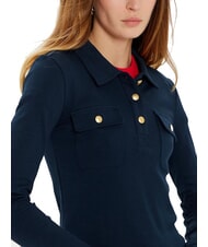 TOMMY HILFIGER TH Tricou polo cu m&acirc;necă lungă, croială slim fit bleumarin noapte &icirc;ntunecată - maiou Polo - 3