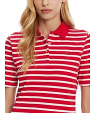 TOMMY HILFIGER TH 1985 Tricou polo cu m&acirc;necă scurtă pentru femei roșu mediu/alb - maiou Polo - 3