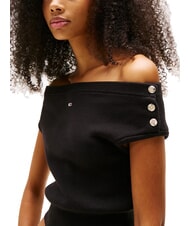 TOMMY HILFIGER TH JEANS Pulover scurt cu m&acirc;neci scurte negru - tricou - 3