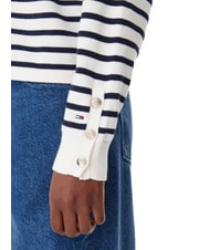 TOMMY HILFIGER VARSITY Pulover din bumbac cu guler rotund și logo alb antic - Pulovere pentru femei - 4